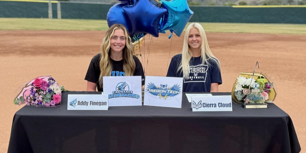Cuesta Softball Stars Finegan and Cloud Sign With Four-Year Programs